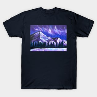 Aurora Borealis sky - Mountain T-Shirt